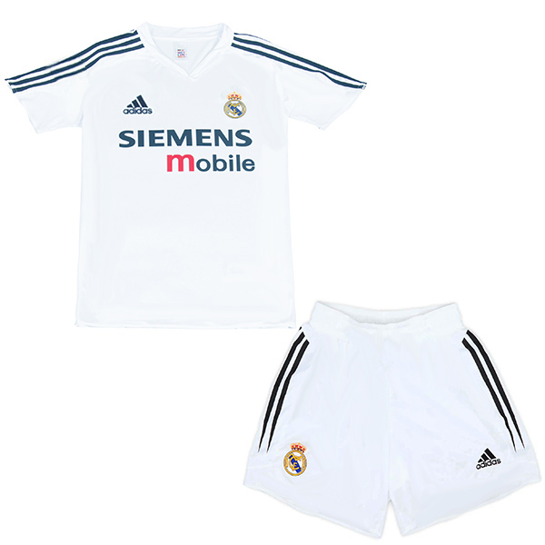 Real madrid maillot de football rétro pour enfants tenue de football vintage mini-maillot uniformes pour jeunes 2004-2005
