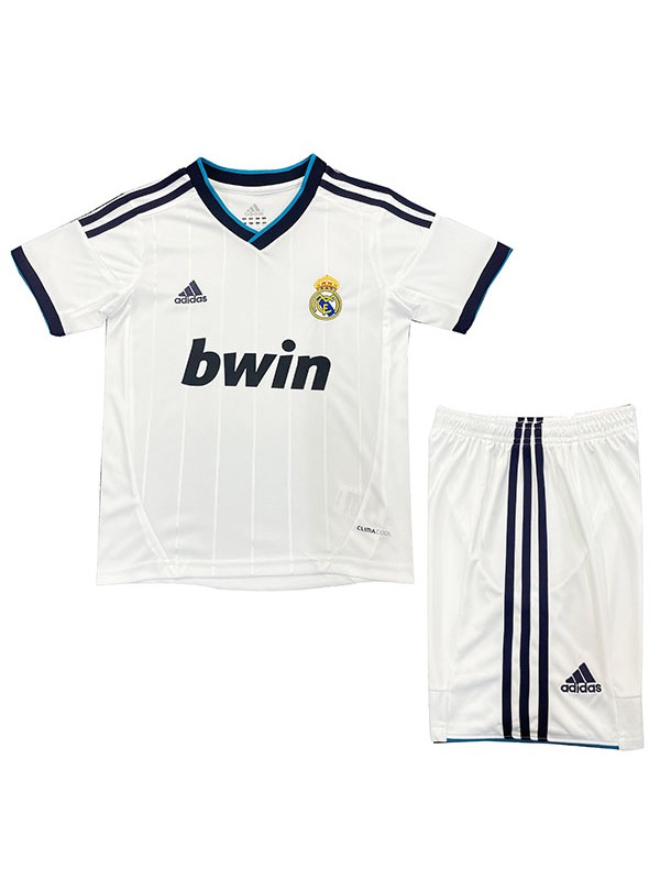 Real madrid maillot rétro de football pour enfants kit vintage premier mini maillot de football pour enfants uniformes pour jeunes 2012-2013