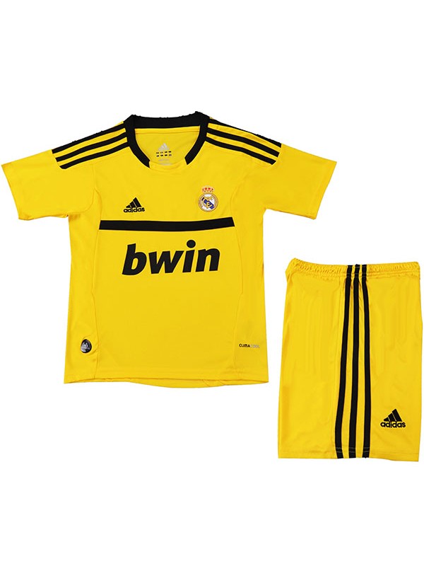 Real madrid maillot de gardien de but rétro pour enfants kit de football enfants vintage 3ème mini maillot de football uniformes pour jeunes 2011-2012