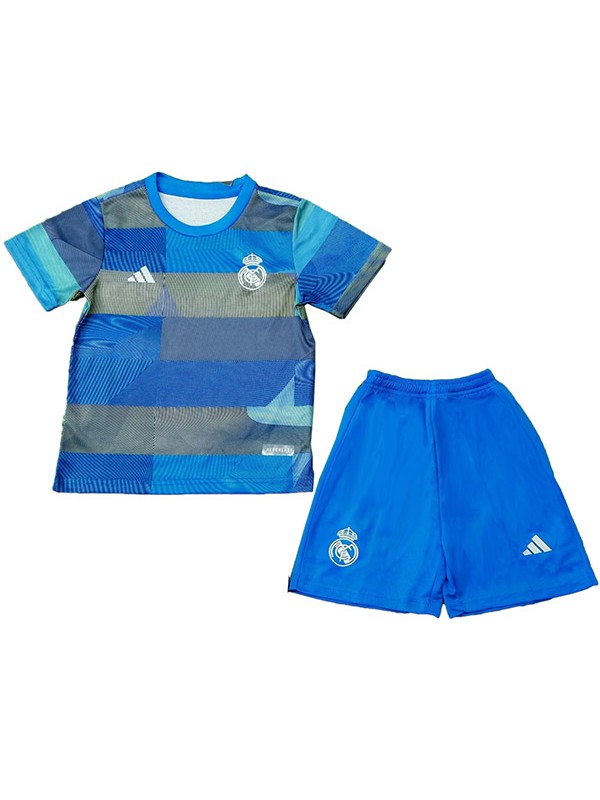 Real madrid maillot de football bleu pour enfants tenue d'entraînement pour nourrissons mini-maillot uniformes pour jeunes 2025-2026