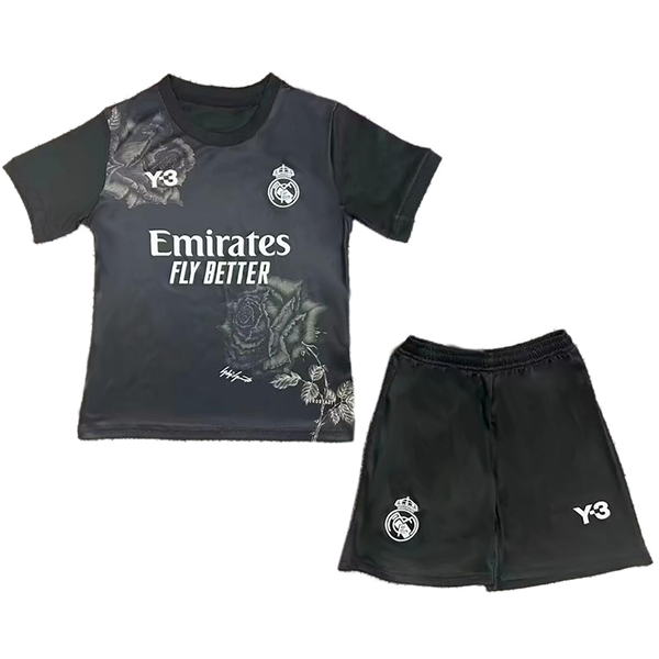 Real Madrid maillot spécial enfants kit de football enfants noir football mini chemise uniformes pour jeunes 2024-2025