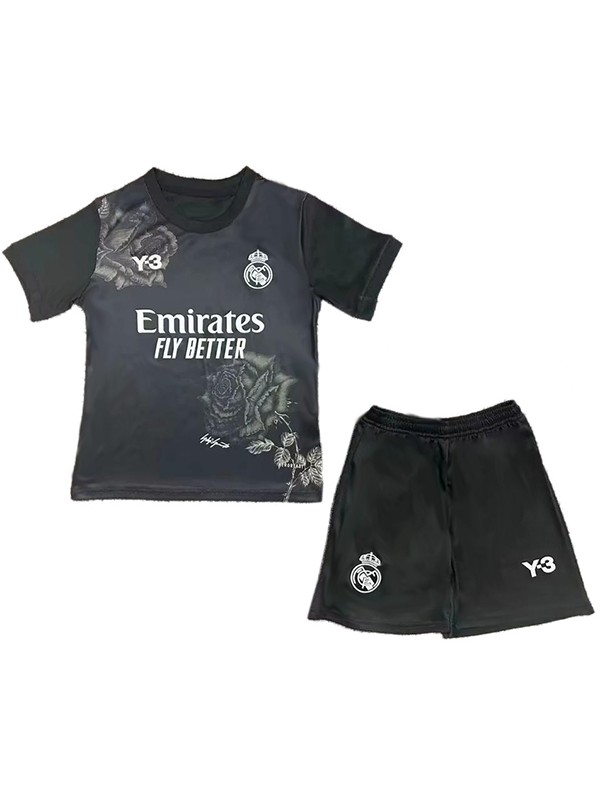 Real Madrid maillot spécial enfants kit de football enfants noir football mini chemise uniformes pour jeunes 2024-2025