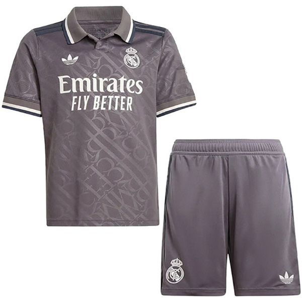 Real madrid troisième kit pour enfants maillot de football pour bébé enfants 3ème mini-chemise de football uniformes pour jeunes 2024-2025