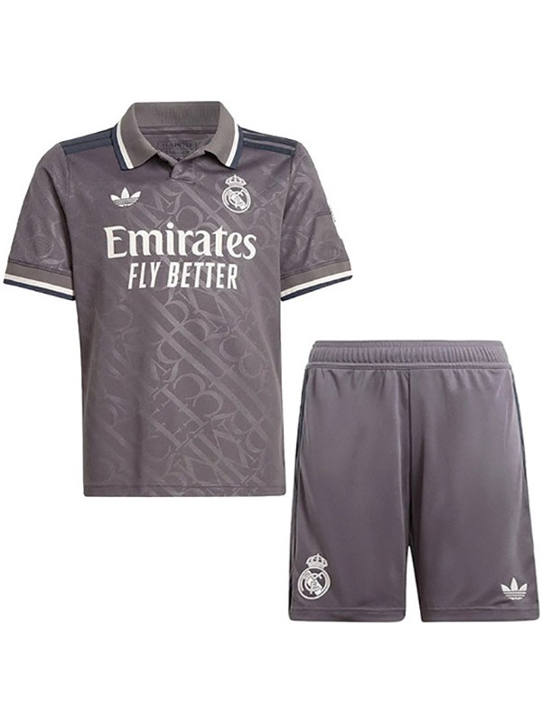 Real madrid troisième kit pour enfants maillot de football pour bébé enfants 3ème mini-chemise de football uniformes pour jeunes 2024-2025