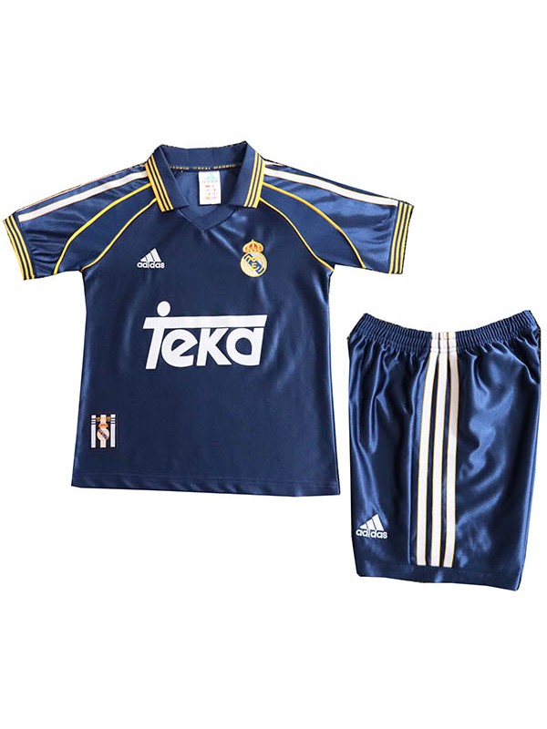 Real madrid troisième maillot rétro pour enfants kit de football enfants vintage 3ème mini maillot de football uniformes pour jeunes 1998-2000