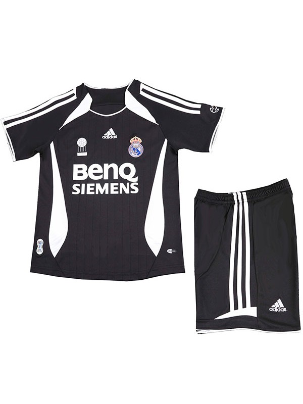 Real madrid troisième maillot rétro pour enfants kit de football enfants vintage 3ème mini maillot de football uniformes pour jeunes 2006-2007