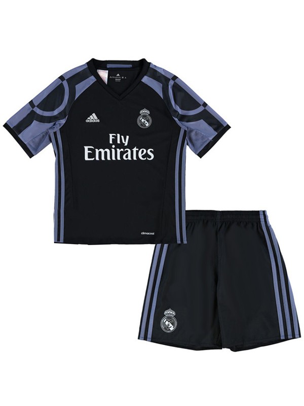 Real madrid troisième maillot rétro pour enfants kit de football enfants vintage 3ème mini maillot de football uniformes pour jeunes 2016-2017