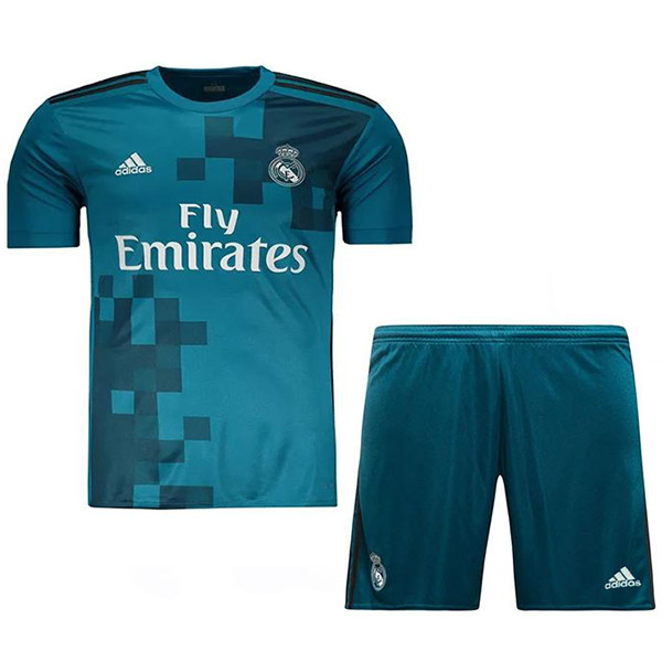 Real madrid troisième maillot rétro pour enfants kit de football enfants vintage 3ème mini maillot de football uniformes pour jeunes 2017-2018