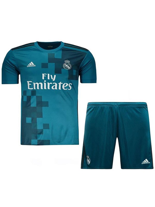 Real madrid troisième maillot rétro pour enfants kit de football enfants vintage 3ème mini maillot de football uniformes pour jeunes 2017-2018