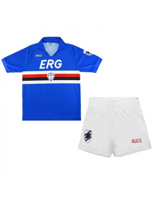 Sampdoria maillot de football rétro pour enfants tenue de football vintage mini-maillot uniformes pour jeunes 1990-1991