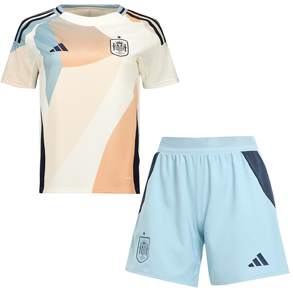 Spain maillot de football extérieur pour enfants deuxième maillot de football pour enfants mini uniformes pour jeunes 2024-2025