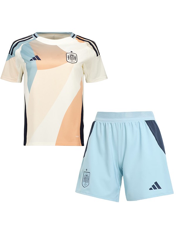 Spain maillot de football extérieur pour enfants deuxième maillot de football pour enfants mini uniformes pour jeunes 2024-2025