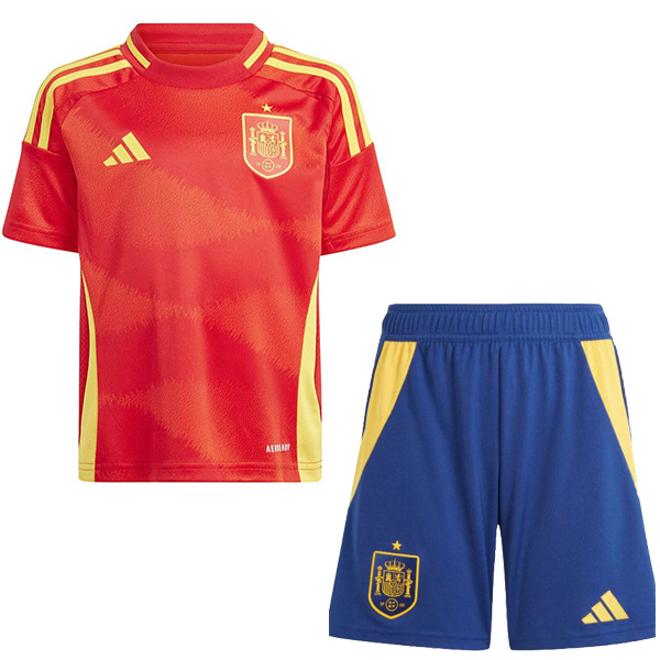 Spain maillot enfant domicile kit de football pour enfants premier mini-maillot de football uniformes pour jeunes coupe Euro 2024