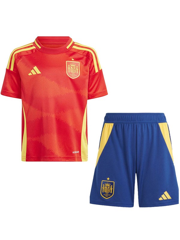 Spain maillot enfant domicile kit de football pour enfants premier mini-maillot de football uniformes pour jeunes coupe Euro 2024