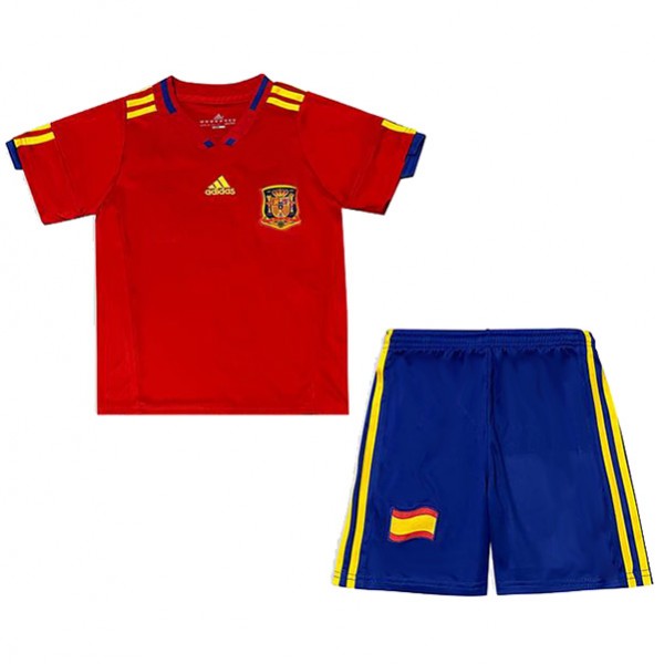 Spain maillot de football rétro pour enfants à domicile kit de football pour enfants premier mini-chemise de football vintage uniformes pour jeunes 2004