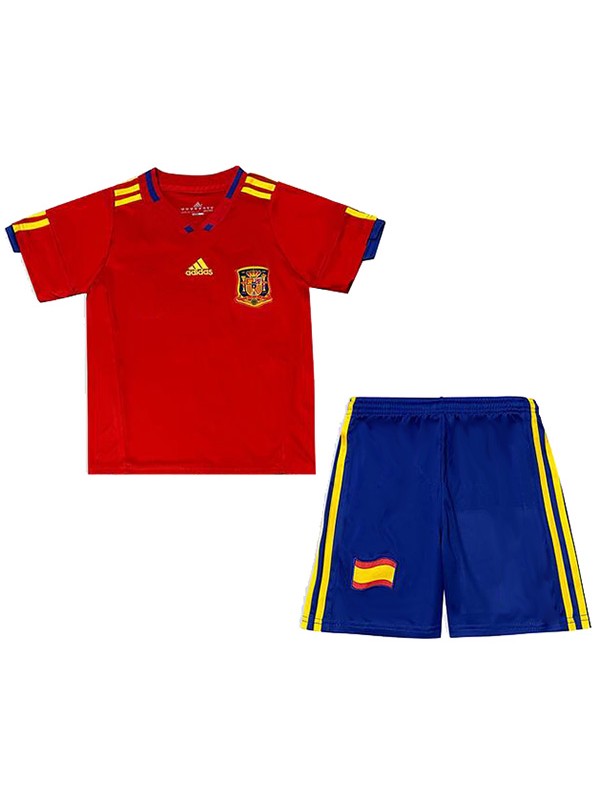 Spain maillot de football rétro pour enfants à domicile kit de football pour enfants premier mini-chemise de football vintage uniformes pour jeunes 2004