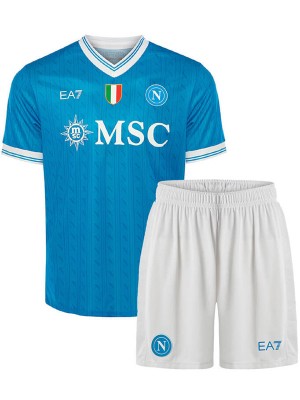 SSC napoli maillot de football domicile pour enfants kit de football pour enfants premier mini-maillot de football uniformes pour jeunes 2025-2026