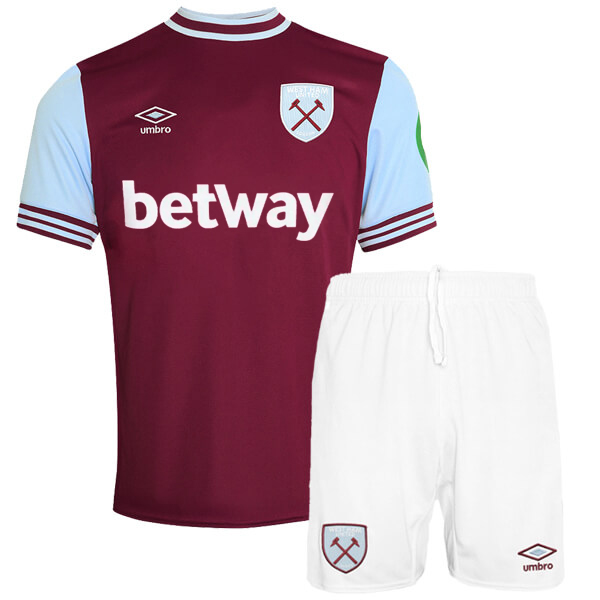 West ham united kit pour enfants à domicile maillot de football pour bébé premier maillot de football pour enfants mini uniformes pour jeunes 2024-2025