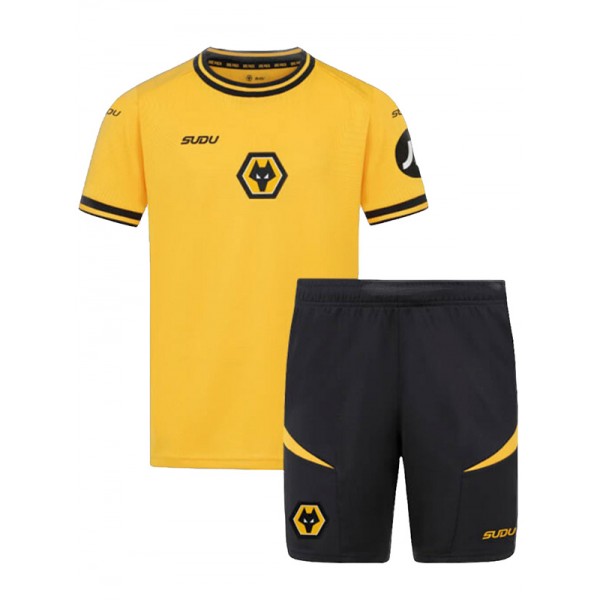 Wolverhampton Wanderers maillot de foot enfant Wolves domicile maillot de football premier mini maillot de football pour enfants uniformes pour jeunes 2024-2025