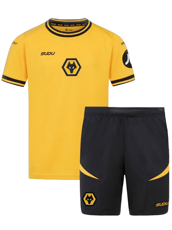 Wolverhampton Wanderers maillot de foot enfant Wolves domicile maillot de football premier mini maillot de football pour enfants uniformes pour jeunes 2024-2025