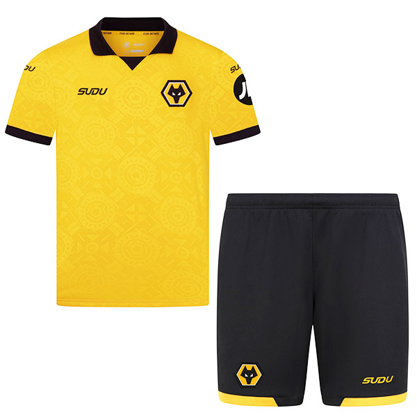 Wolverhampton Wanderers maillot de foot enfant Wolves domicile maillot de football premier mini maillot de football pour enfants uniformes pour jeunes 2025-2026