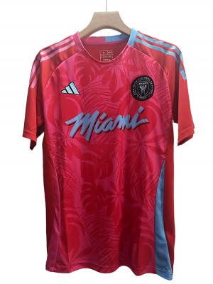 Inter miami maillot de football rouge d'avant-match uniforme de football pour hommes kit de football de sport haut chemise 2024-2025