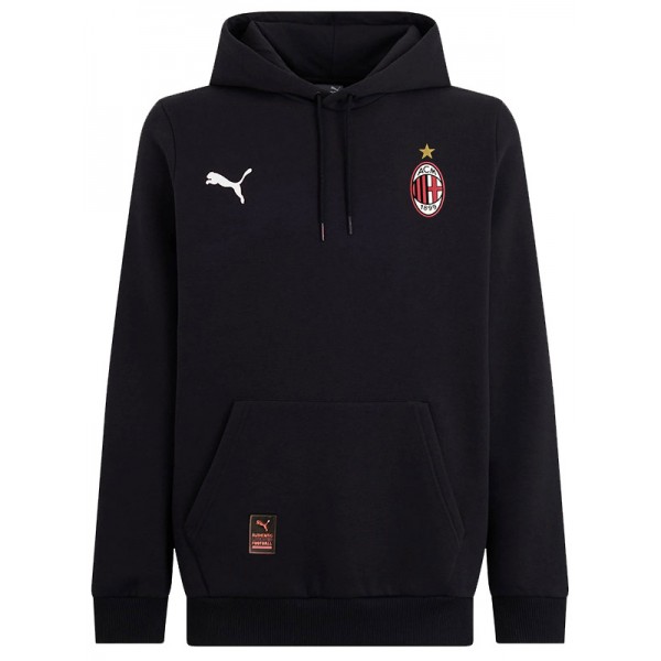 AC milan veste à capuche football vêtements de sport survêtement hommes formation noir kit extérieur football manteau 2025-2026
