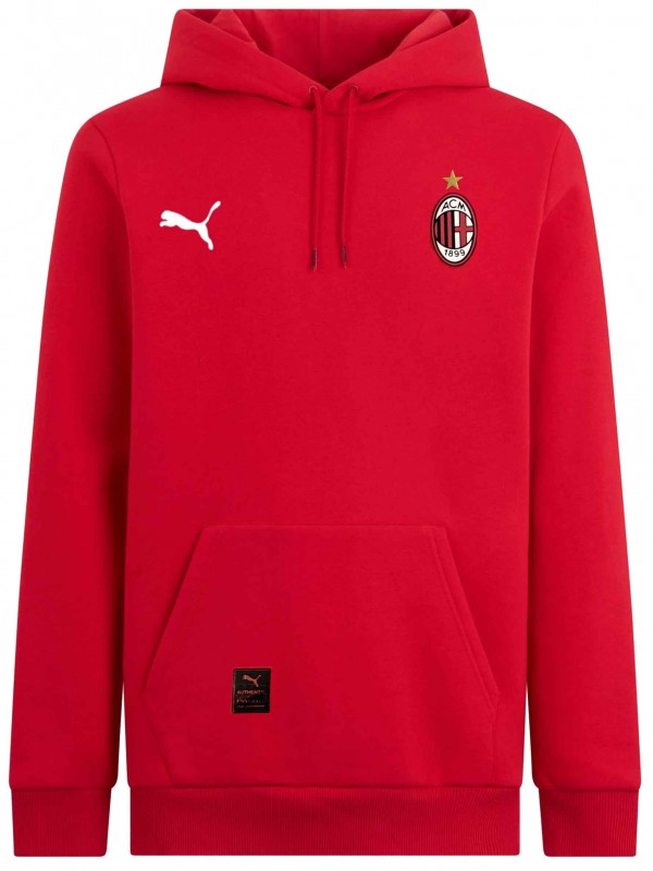 AC milan veste à capuche football vêtements de sport survêtement hommes formation rouge kit extérieur football manteau 2025-2026