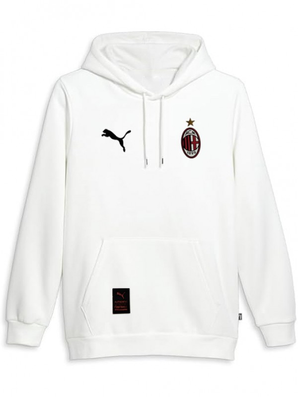 AC milan veste à capuche football vêtements de sport survêtement hommes formation kit blanc manteau de football en plein air 2025-2026