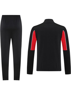 AC Milan veste de football survêtement de sport noir et rouge fermeture éclair complète uniforme kit d'entraînement pour hommes manteau de football extérieur 2025-2026
