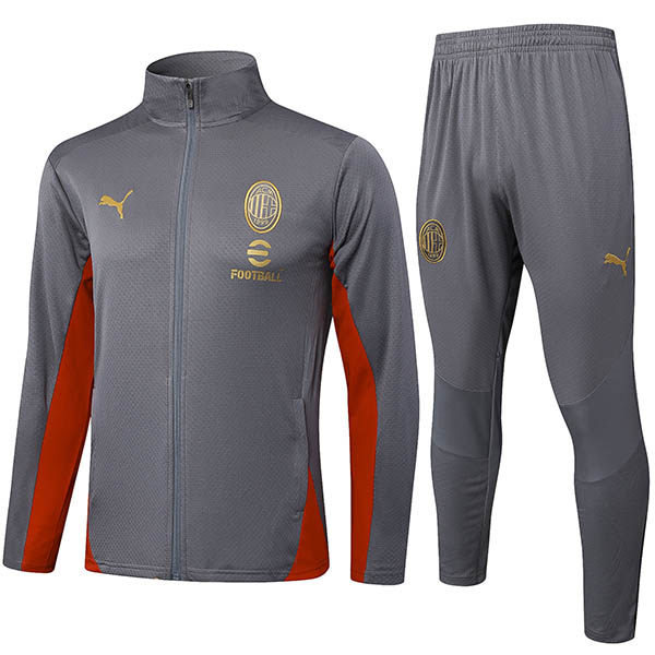 AC Milan vestes football sportswear sportswear ensemble d'entraînement gris full zip pour homme vêtements de football extérieur 2024 - 2025