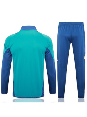 Ajx jacket football sportswear tracksuit full zipper men's training acid blue kit outdoor soccer coat 2024-2025