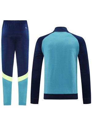 Ajx veste de football survêtement de sport tenue zippée intégrale tenue d'entraînement homme bleu marine veste de football d'extérieur 2024-2025