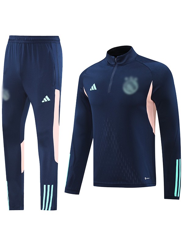 Ajx tracksuit soccer suit sports set zipper-necked navy uniform men's clothes football training kit 2024-2025