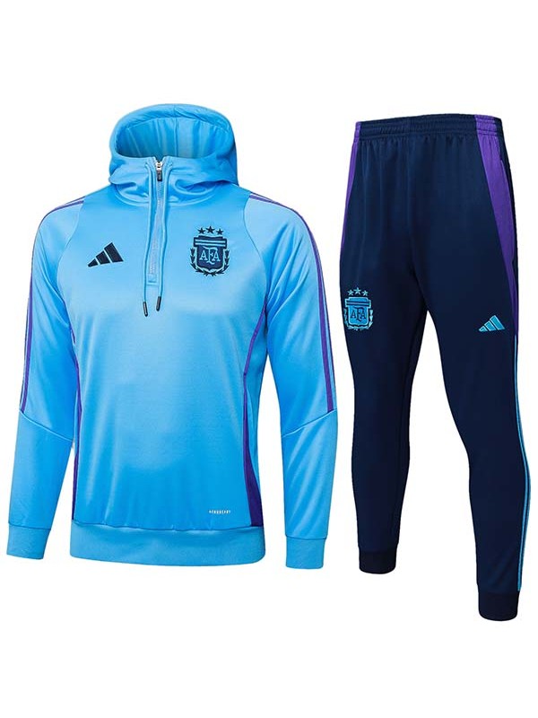 Argentina veste à capuche football vêtements de sport survêtement hommes formation bleu kit extérieur football manteau 2024-2025