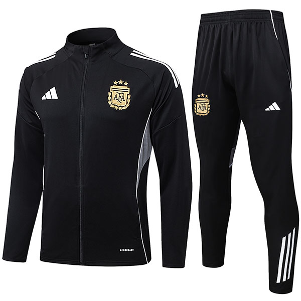 Argentina jacket football sportswear tracksuit full zipper men's training kit black outdoor uniform soccer coat 2025-2026