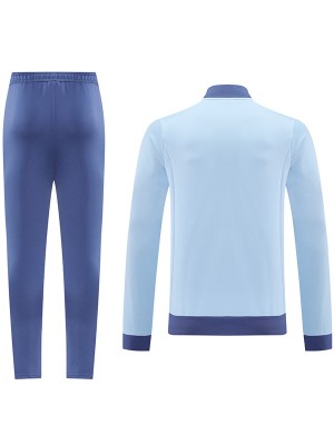 Argentina veste de football survêtement de sport fermeture éclair complète kit d'entraînement bleu clair pour hommes manteau de football extérieur 2024-2025