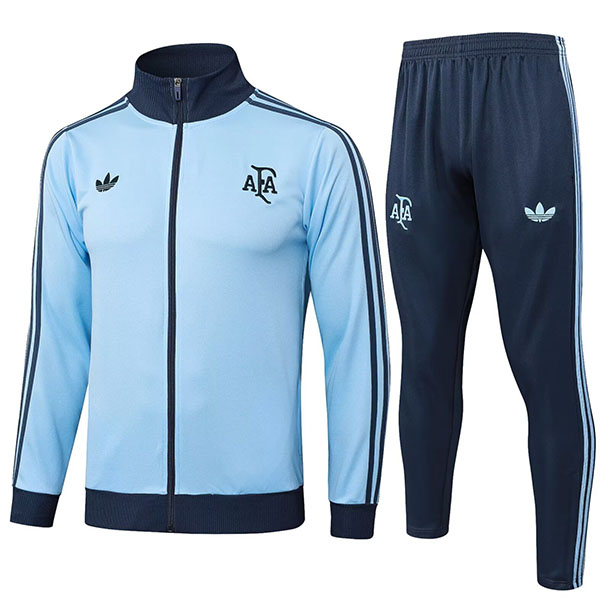 Argentina jacket football sportswear tracksuit full zipper men's light blue training kit outdoor soccer coat 2025-2026