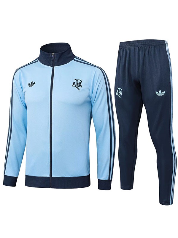 Argentina jacket football sportswear tracksuit full zipper men's light blue training kit outdoor soccer coat 2025-2026