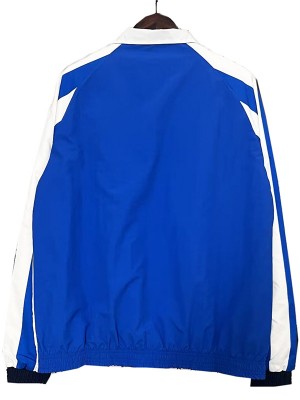 Argentina coupe-vent veste à capuche football sportswear survêtement fermeture éclair complète entraînement pour hommes blanc bleu kit manteau de football en plein air 2024-2025