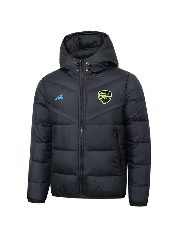 Arsenal hoodie cotton-padded jacket football sportswear tracksuit full zipper men's training black kit outdoor soccer coat 2024