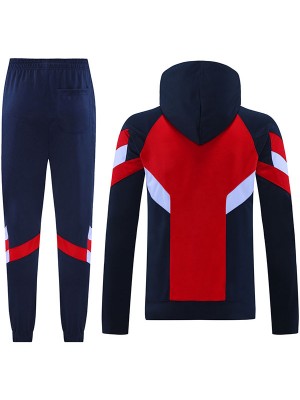 Arsenal veste à capuche survêtement de sport de football avec fermeture éclair complète kit d'entraînement rouge bleu marine pour hommes uniforme d'extérieur athlétique manteau de football tout noir 2024-2025