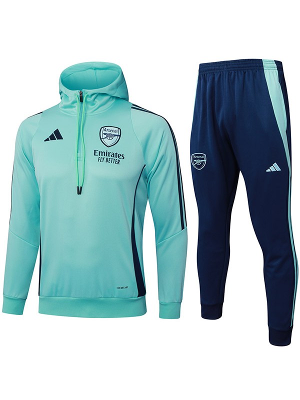 Arsenal veste à capuche survêtement de sport de football bleu sarcelle fermeture éclair complète kit d'entraînement pour hommes manteau rouge de football en plein air athlétique 2024-2025