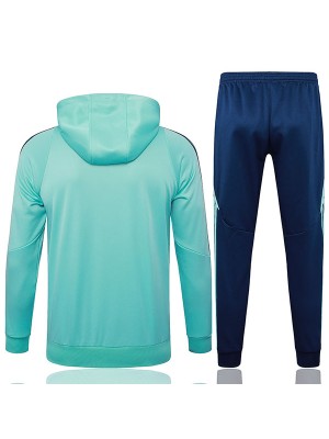Arsenal veste à capuche survêtement de sport de football bleu sarcelle fermeture éclair complète kit d'entraînement pour hommes manteau rouge de football en plein air athlétique 2024-2025