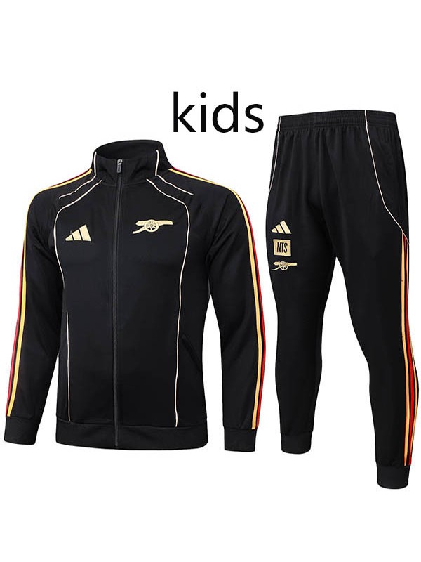 Arsenal veste survêtement noire tenue enfant uniforme junior mini-kit d'entraînement 2025-2026