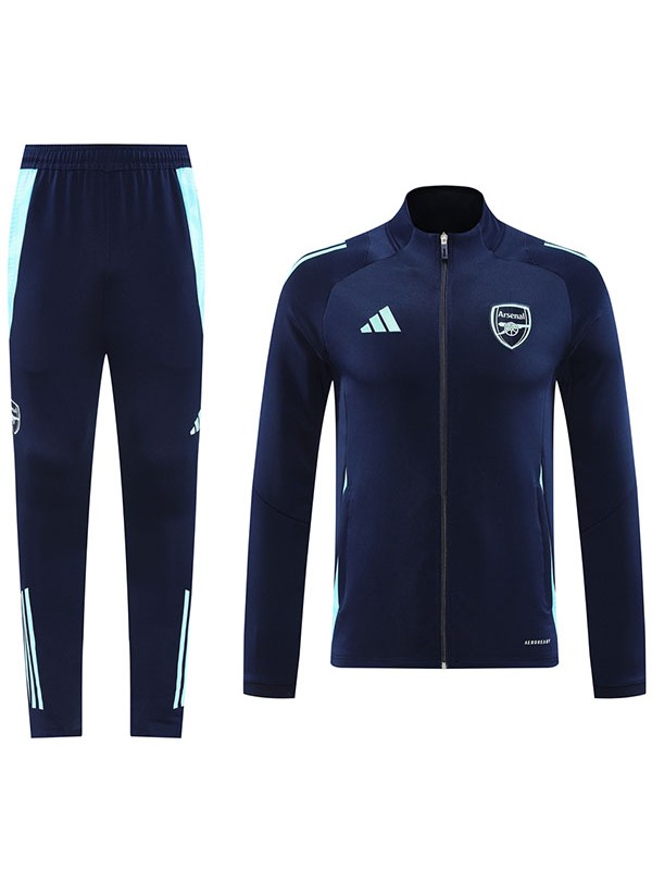 Arsenal veste de football vêtements de sport survêtement bleu marine combinaison à fermeture éclair complète kit d'entraînement pour hommes manteau de football en plein air 2024-2025