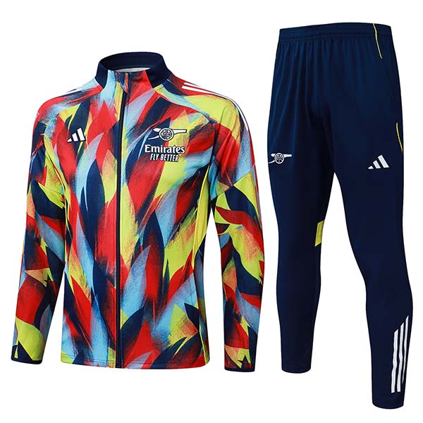 Arsenal veste de football survêtement rouge et jaune combinaison à fermeture éclair complète kit d'entraînement pour hommes manteau de football extérieur 2025-2026