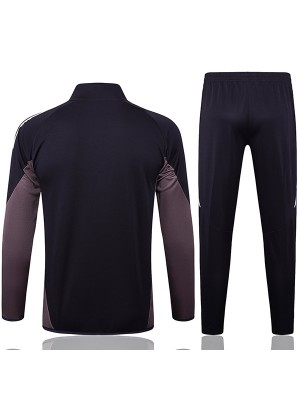 Arsenal veste de football survêtement de sport uniforme à fermeture éclair complète kit d'entraînement gris pour hommes manteau de football extérieur 2024-2025
