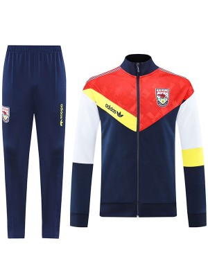 Arsenal veste de football survêtement de sport fermeture éclair complète uniforme pour homme kit d'entraînement bleu marine et rouge manteau de football extérieur 2025-2026