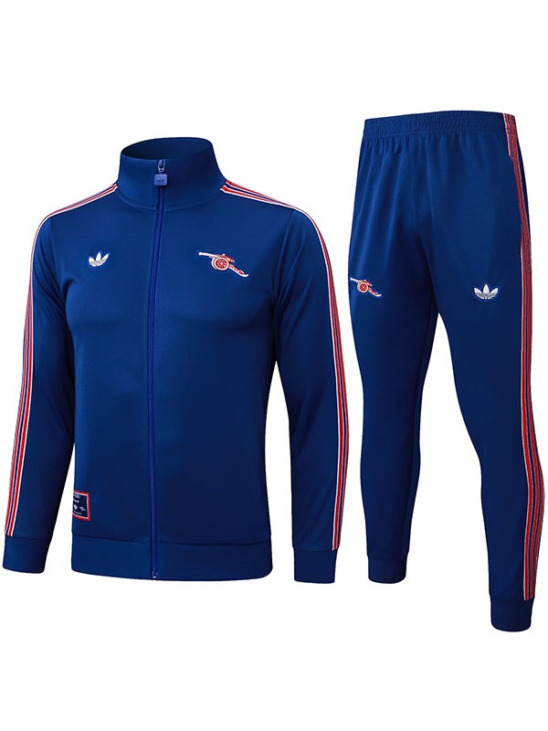 Arsenal veste de football survêtement de sport fermeture éclair complète uniforme pour homme kit d'entraînement bleu marine manteau de football extérieur 2025-2026